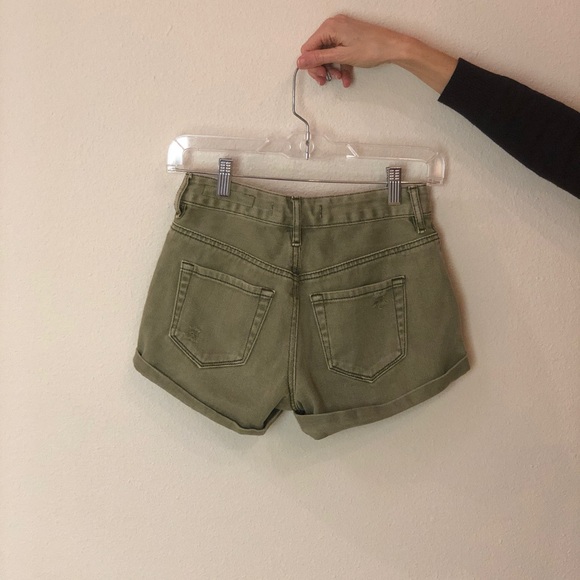 BullHead Denim Co. Olive Green High-rise Shorts - Picture 2 of 2